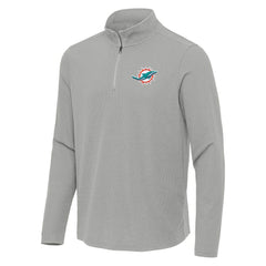 Miami Dolphins Antigua Sync Tri-Blend Quarter-Zip Pullover Heather Gray - NFL