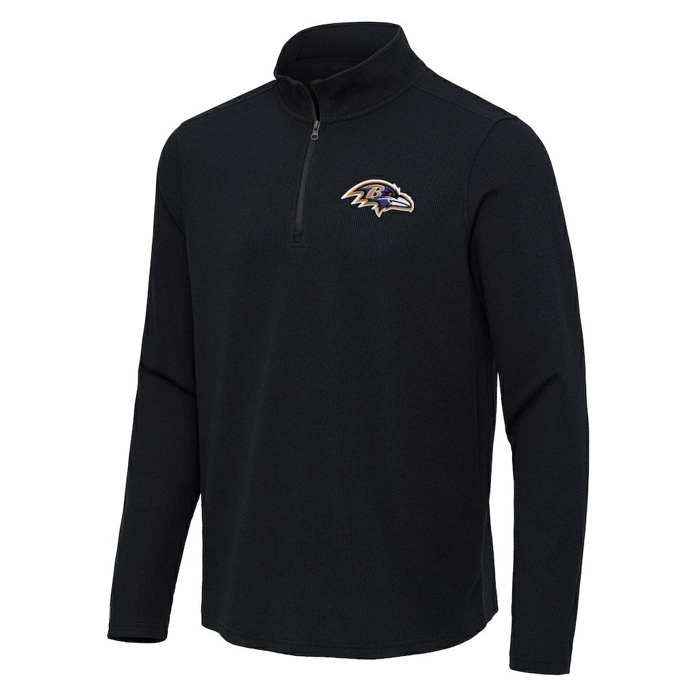 Baltimore Ravens Antigua Sync Tri-Blend Quarter-Zip Pullover Heather Black - NFL