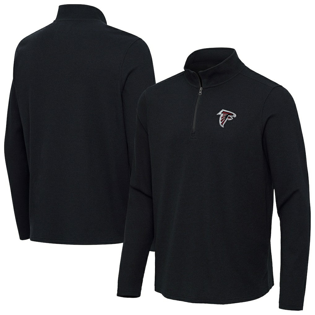Atlanta Falcons Antigua Sync Tri-Blend Quarter-Zip Pullover Heather Black - NFL