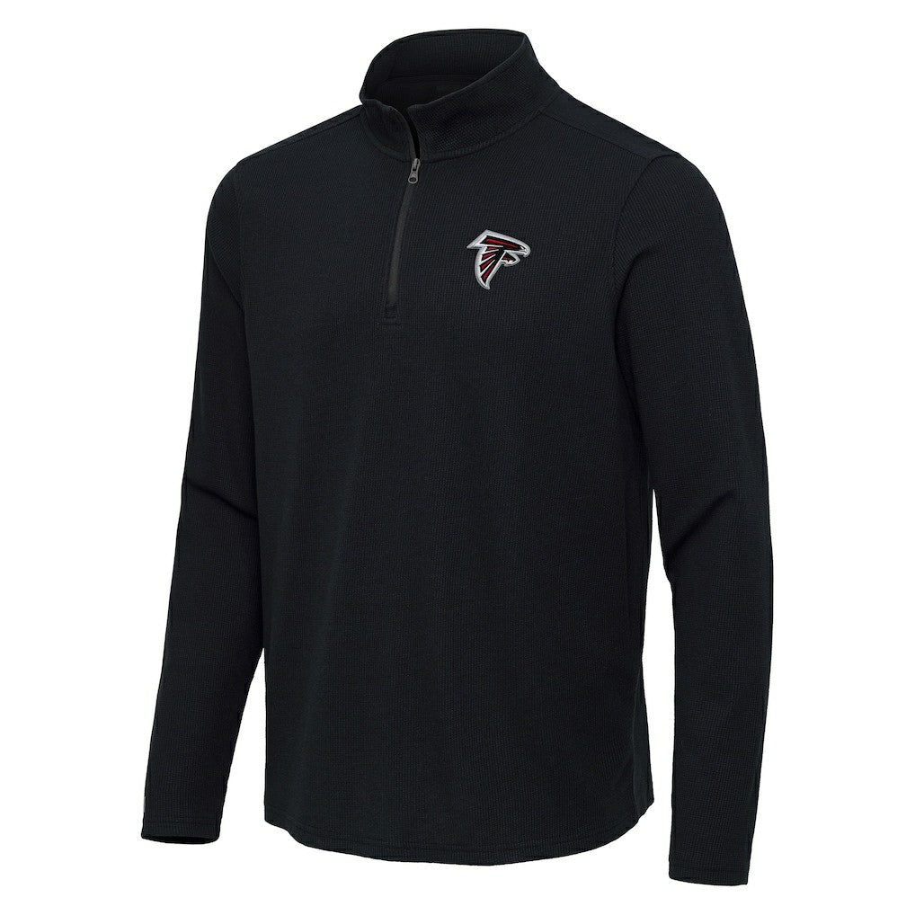 Atlanta Falcons Antigua Sync Tri-Blend Quarter-Zip Pullover Heather Black - NFL