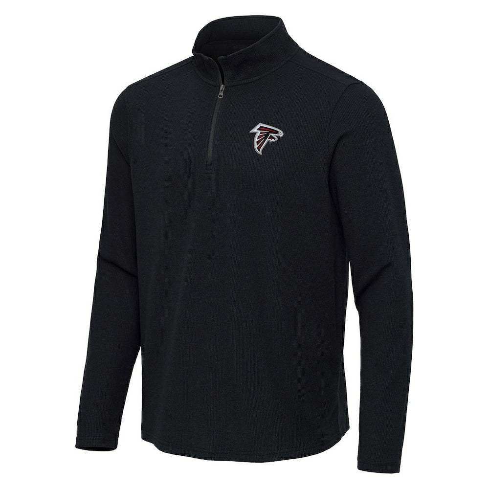 Atlanta Falcons Antigua Sync Tri-Blend Quarter-Zip Pullover Heather Black - NFL