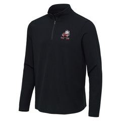 Cleveland Browns Antigua Throwback Sync Tri-Blend Quarter-Zip Pullover Heather Black - NFL