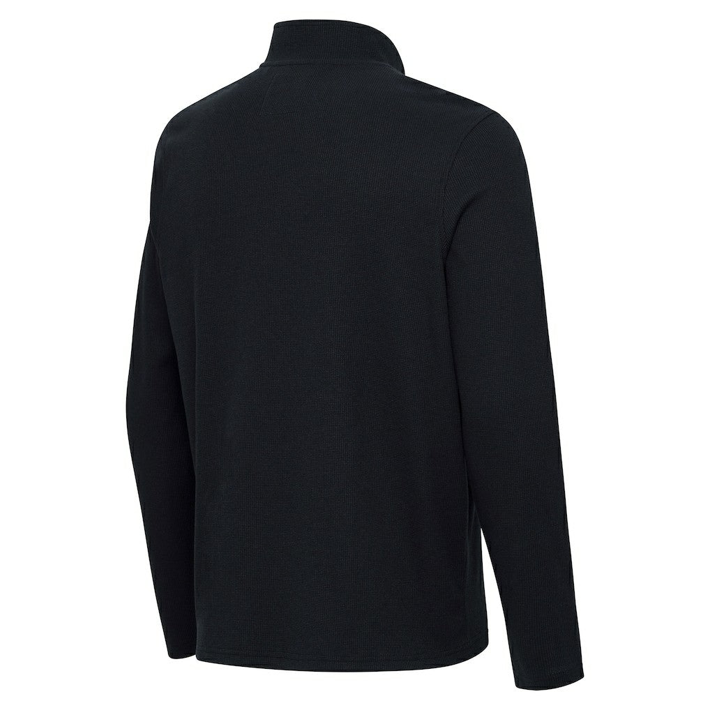 Cleveland Browns Antigua Throwback Sync Tri-Blend Quarter-Zip Pullover Heather Black - NFL