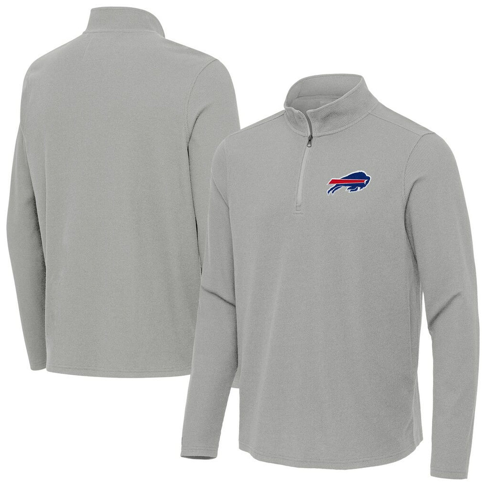 Buffalo Bills Antigua Sync Tri-Blend Quarter-Zip Pullover Heather Gray - NFL