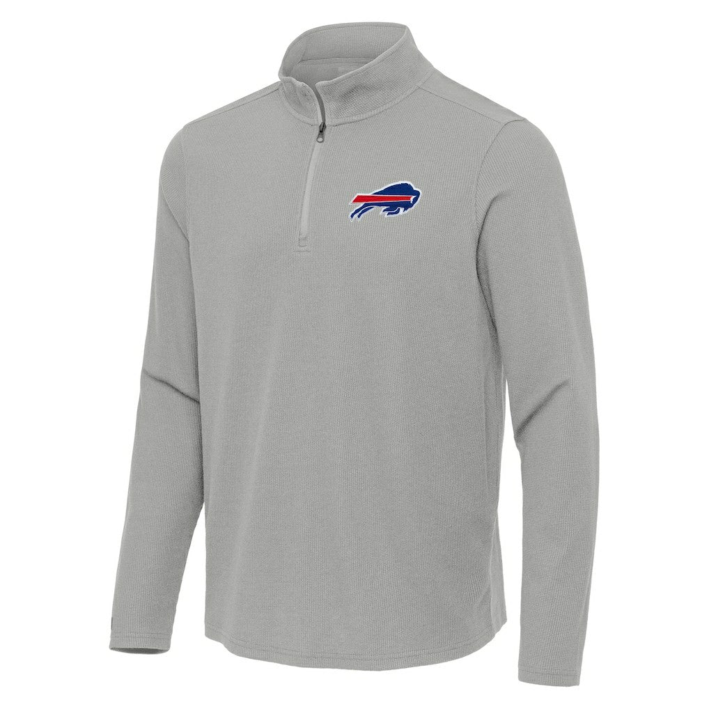 Buffalo Bills Antigua Sync Tri-Blend Quarter-Zip Pullover Heather Gray - NFL