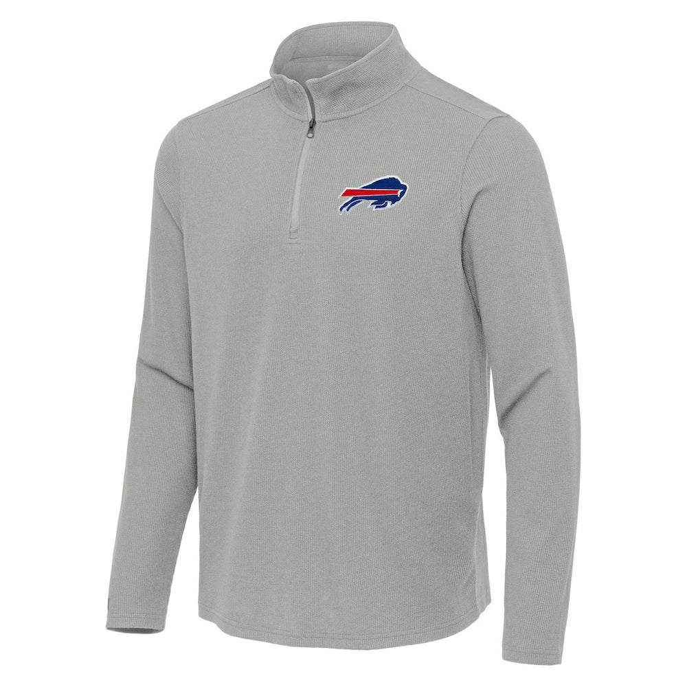 Buffalo Bills Antigua Sync Tri-Blend Quarter-Zip Pullover Heather Gray - NFL