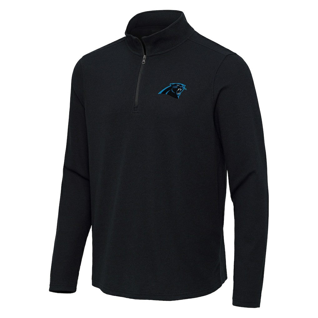 Carolina Panthers Antigua Sync Tri-Blend Quarter-Zip Pullover Heather Black - NFL
