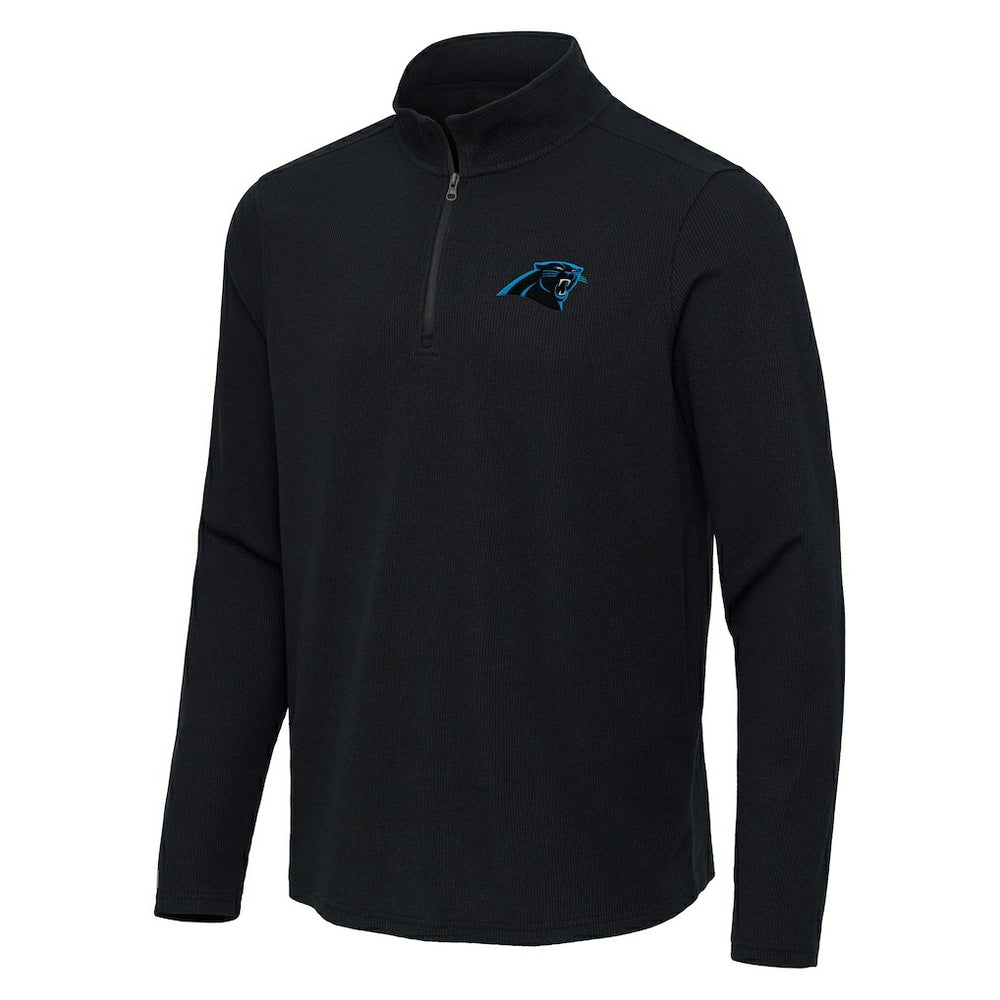 Carolina Panthers Antigua Sync Tri-Blend Quarter-Zip Pullover Heather Black - NFL