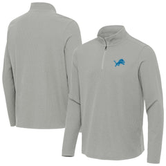 Detroit Lions Antigua Sync Tri-Blend Quarter-Zip Pullover Heather Gray - NFL