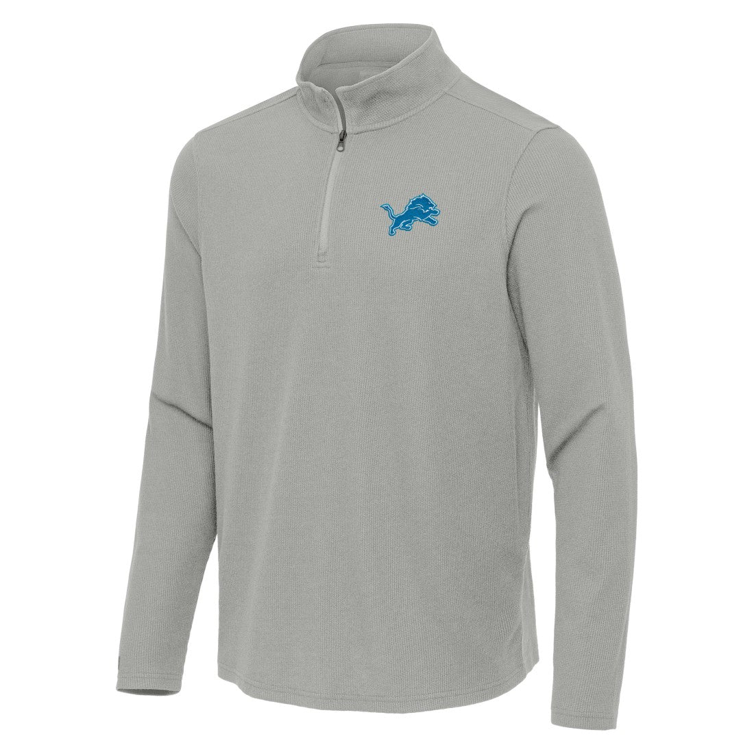 Detroit Lions Antigua Sync Tri-Blend Quarter-Zip Pullover Heather Gray - NFL