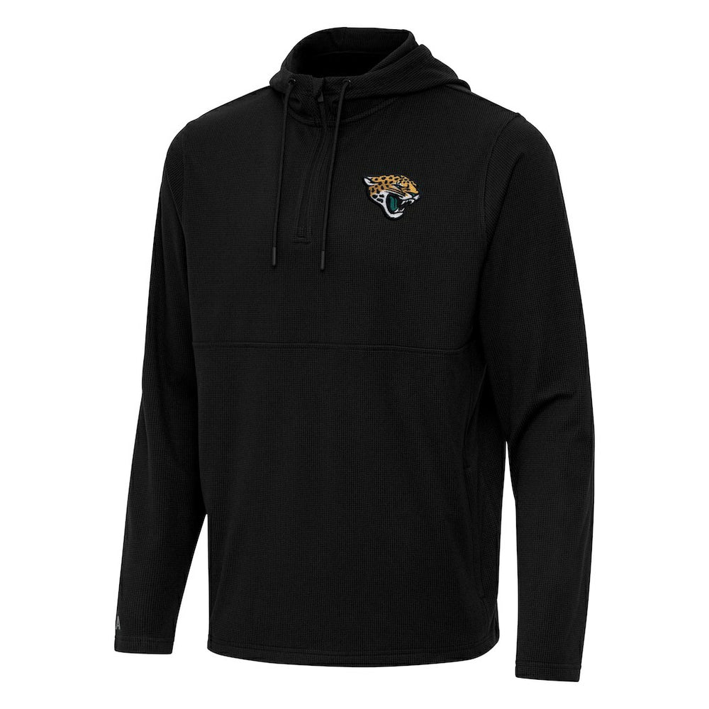 Jacksonville Jaguars Antigua Connected Quarter-Zip Pullover Hoodie Black - NFL