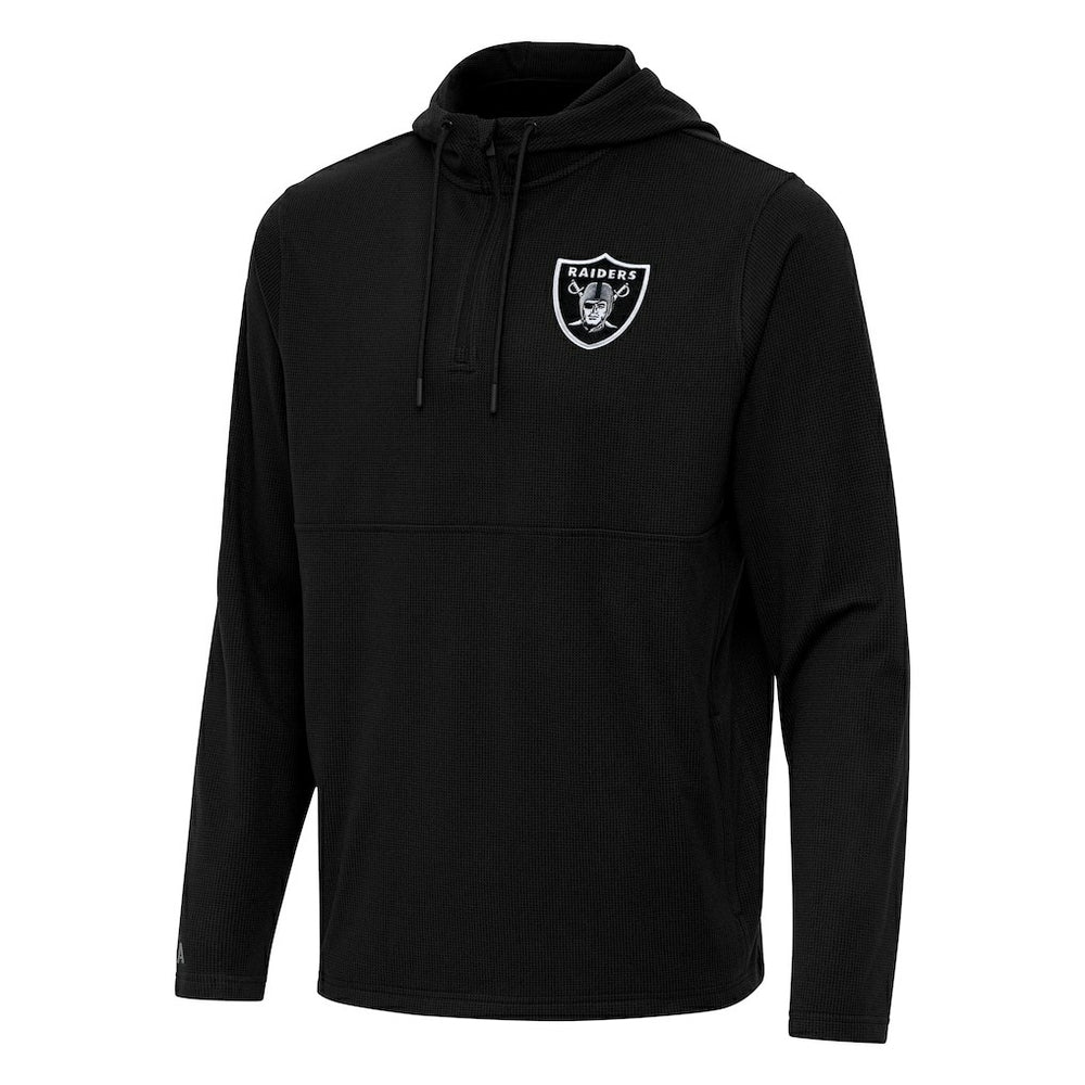 Las Vegas Raiders Antigua Connected Quarter-Zip Pullover Hoodie Black - NFL