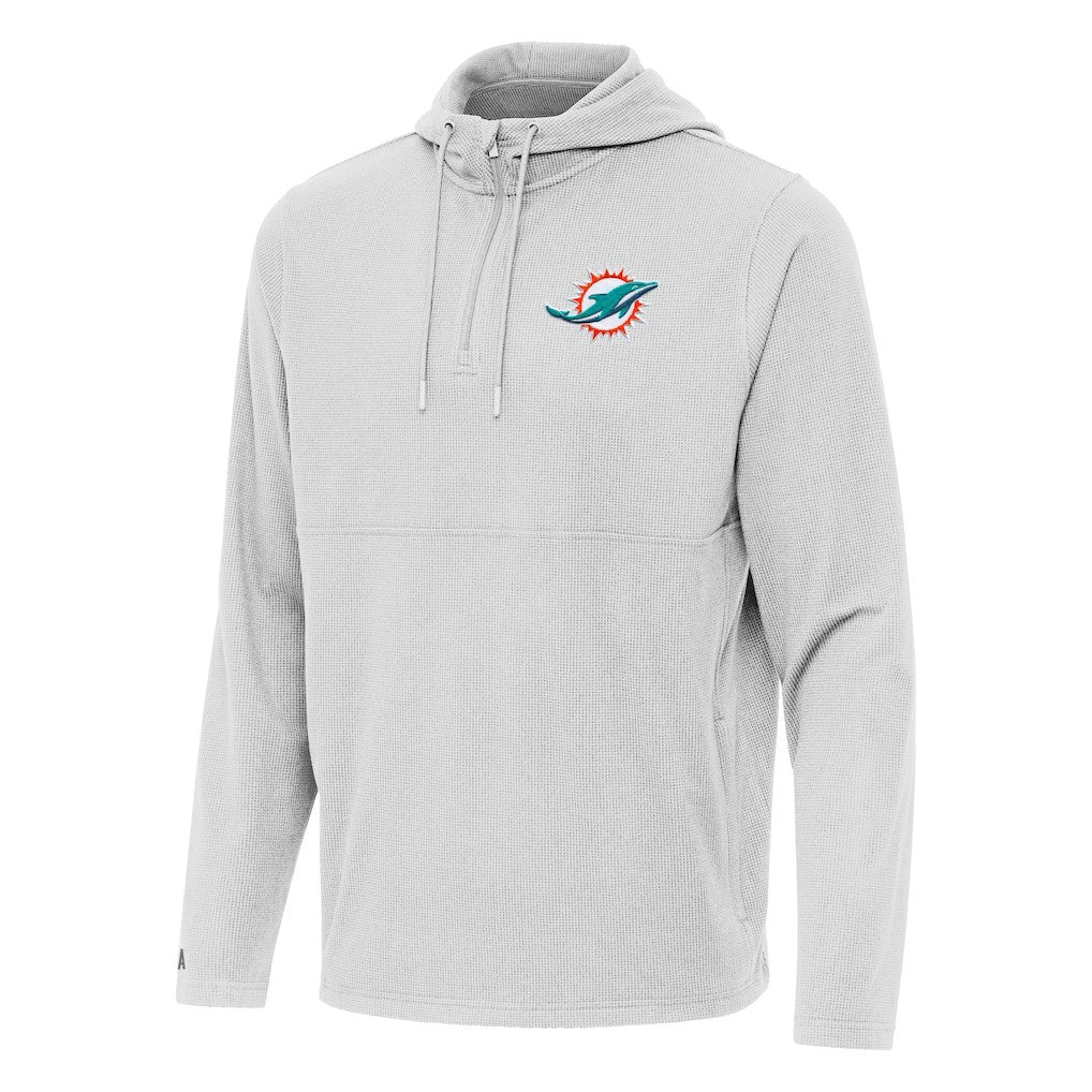 Miami Dolphins Antigua Connected Quarter-Zip Pullover Hoodie Gray - NFL