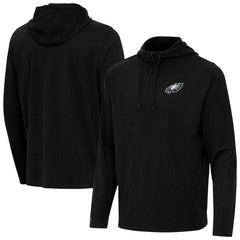 Philadelphia Eagles Antigua Connected Quarter-Zip Pullover Hoodie Black - NFL