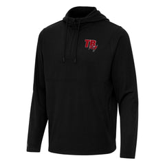 Tampa Bay Buccaneers Antigua Connected Quarter-Zip Pullover Hoodie Black - NFL