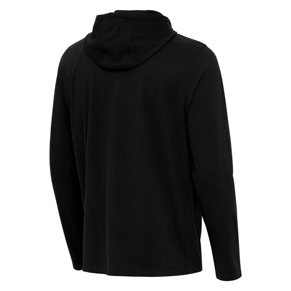 Cleveland Browns Antigua Throwback Connected Quarter-Zip Pullover Hoodie Black - NFL
