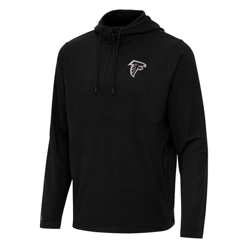 Atlanta Falcons Antigua Connected Quarter-Zip Pullover Hoodie Black - NFL