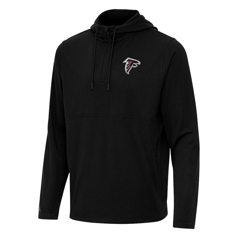 Atlanta Falcons Antigua Connected Quarter-Zip Pullover Hoodie Black - NFL