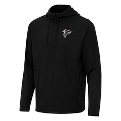Atlanta Falcons Antigua Connected Quarter-Zip Pullover Hoodie Black - NFL