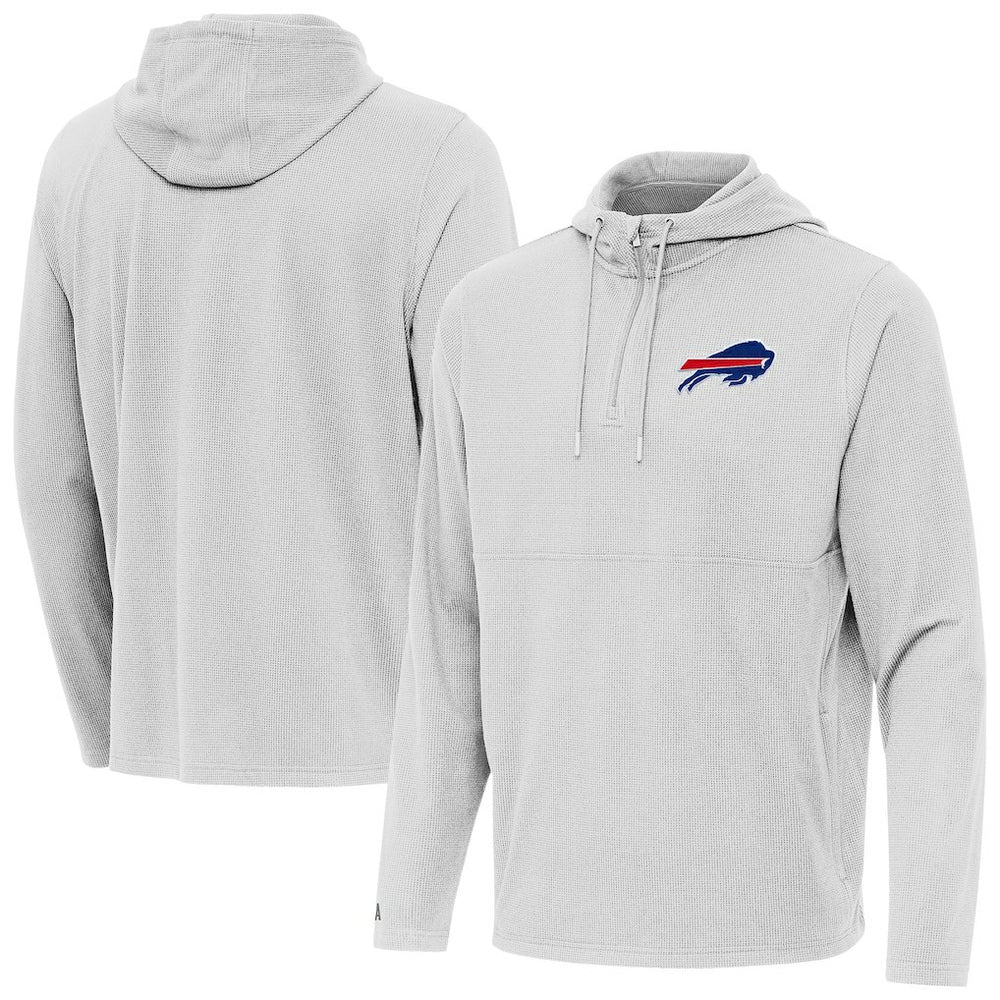 Buffalo Bills Antigua Connected Quarter-Zip Pullover Hoodie Gray - NFL