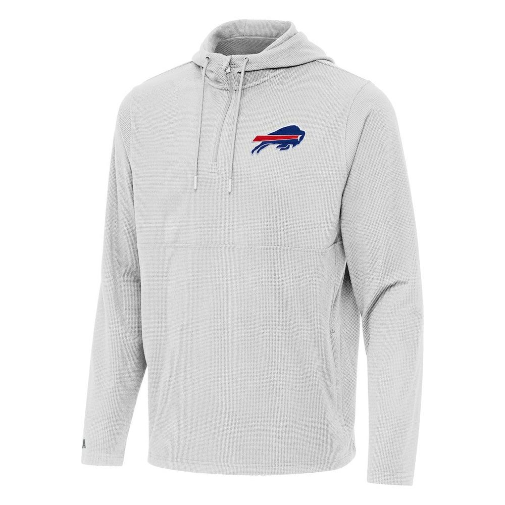 Buffalo Bills Antigua Connected Quarter-Zip Pullover Hoodie Gray - NFL