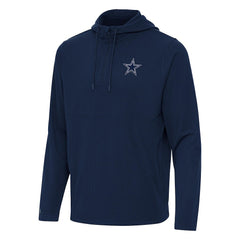 Dallas Cowboys Antigua Connected Quarter-Zip Pullover Hoodie Navy - NFL