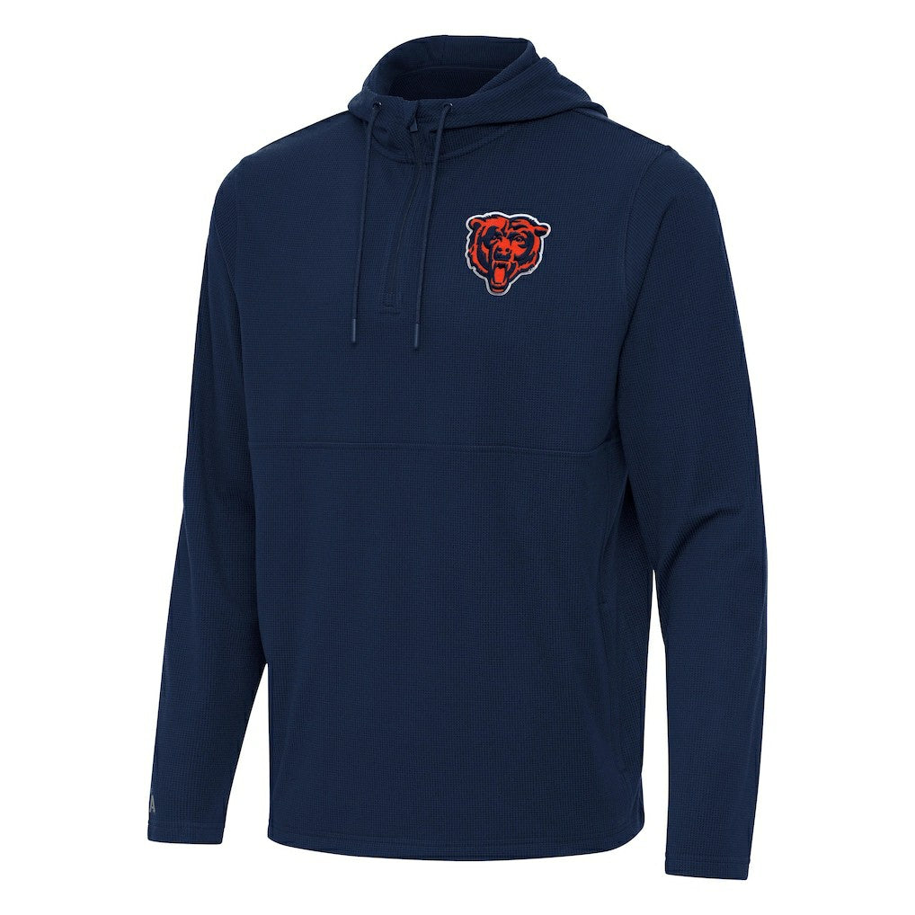 Chicago Bears Antigua Connected Quarter-Zip Pullover Hoodie Navy - NFL