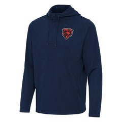 Chicago Bears Antigua Connected Quarter-Zip Pullover Hoodie Navy - NFL