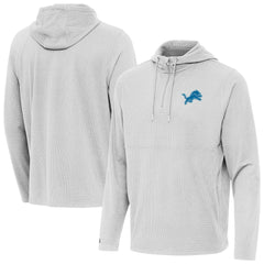 Detroit Lions Antigua Connected Quarter-Zip Pullover Hoodie Gray - NFL