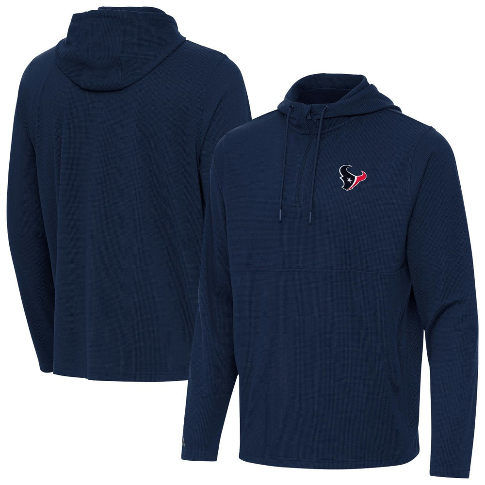 Houston Texans Antigua Connected Quarter-Zip Pullover Hoodie Navy - NFL