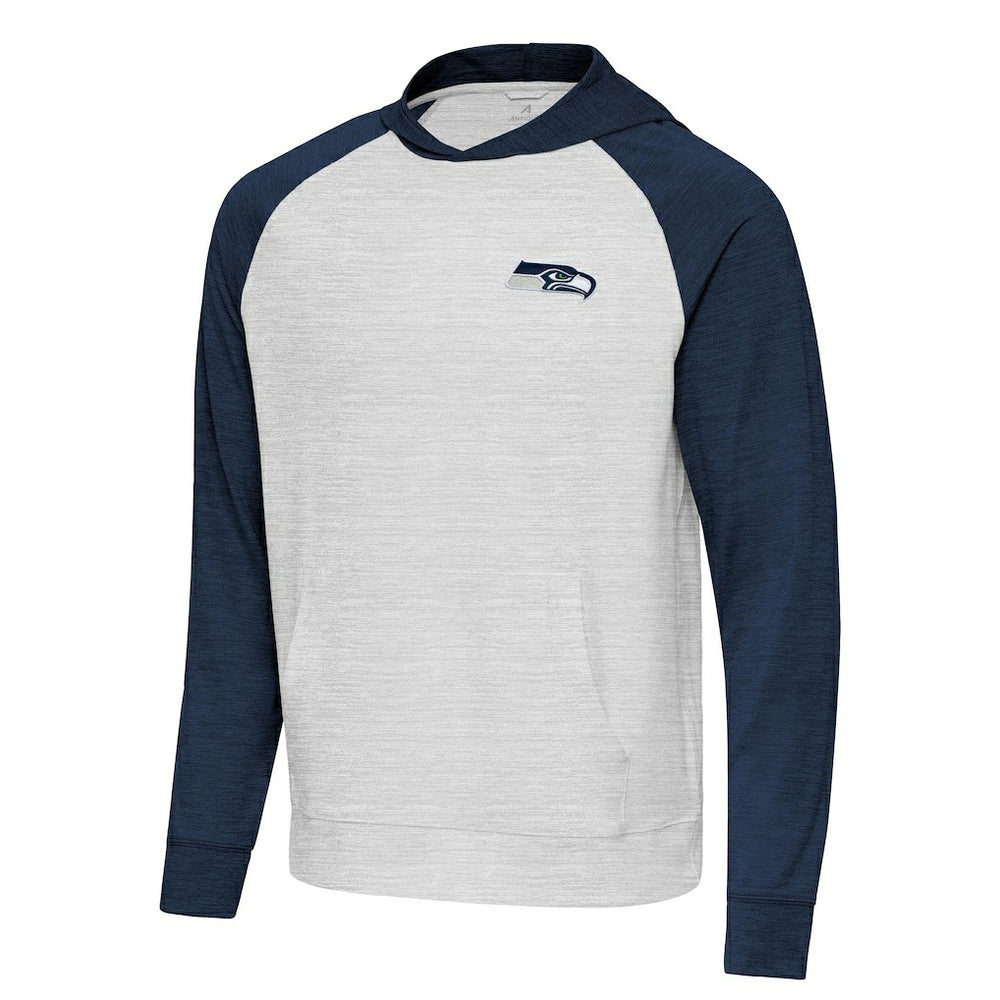 Seattle Seahawks Antigua Urgent Pullover Hoodie Heather College Navy/Gray - NFL