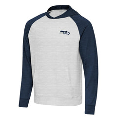 Seattle Seahawks Antigua Urgent Pullover Hoodie Heather College Navy/Gray - NFL