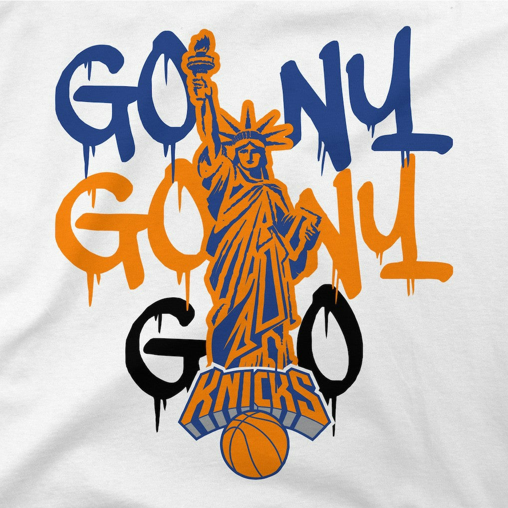 NBA - New York Knicks Stadium Essentials Unisex Oversized Go NY Go T-Shirt - White
