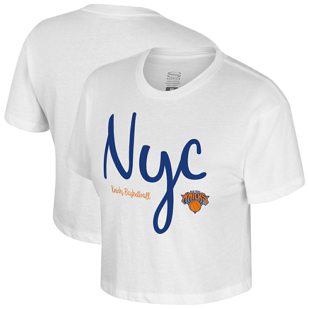 NBA - New York Knicks Stadium Essentials Cropped Third Quarter T-Shirt - White