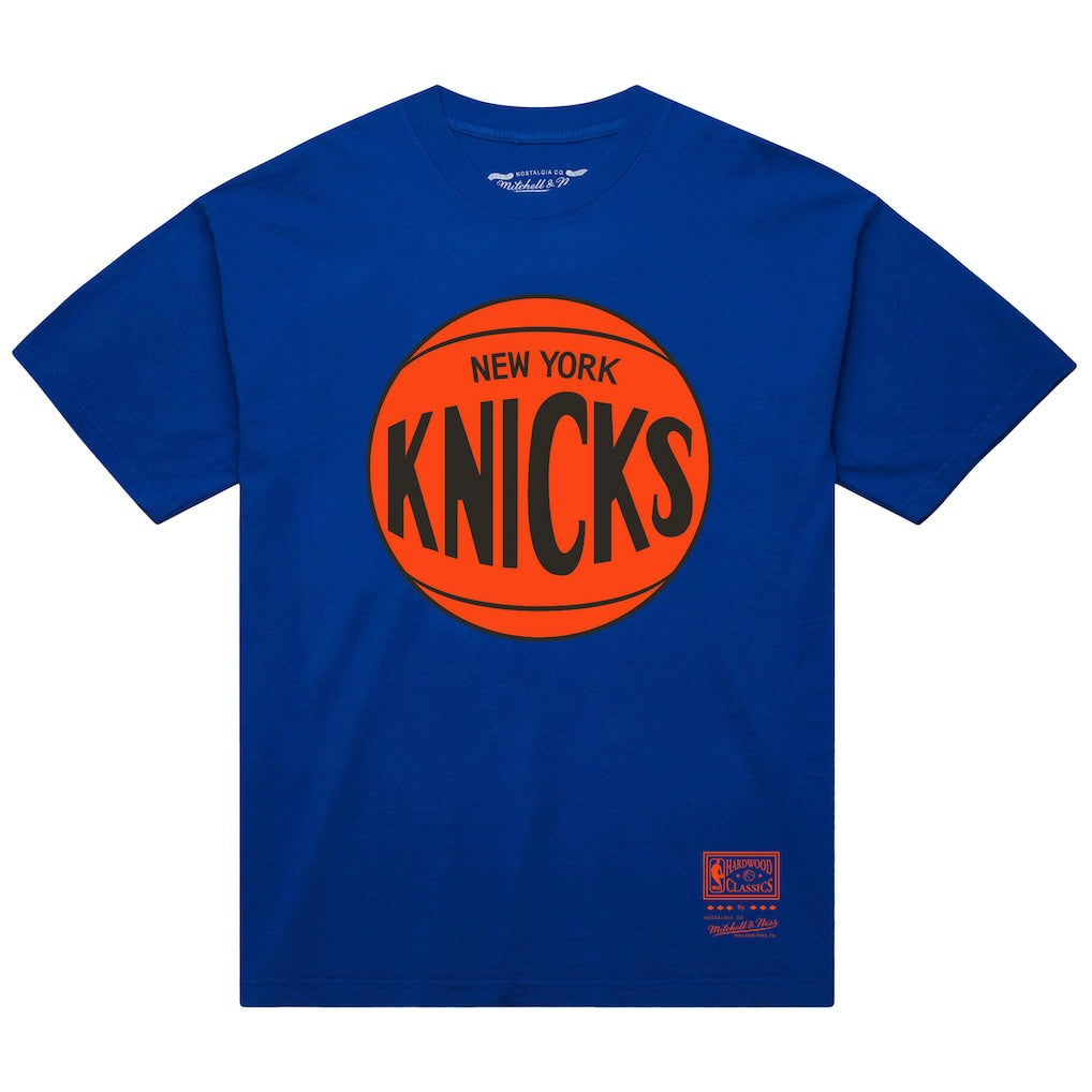 Mitchell & Ness - New York Knicks Unisex Hardwood Classics MVP Logo T-Shirt - Blue