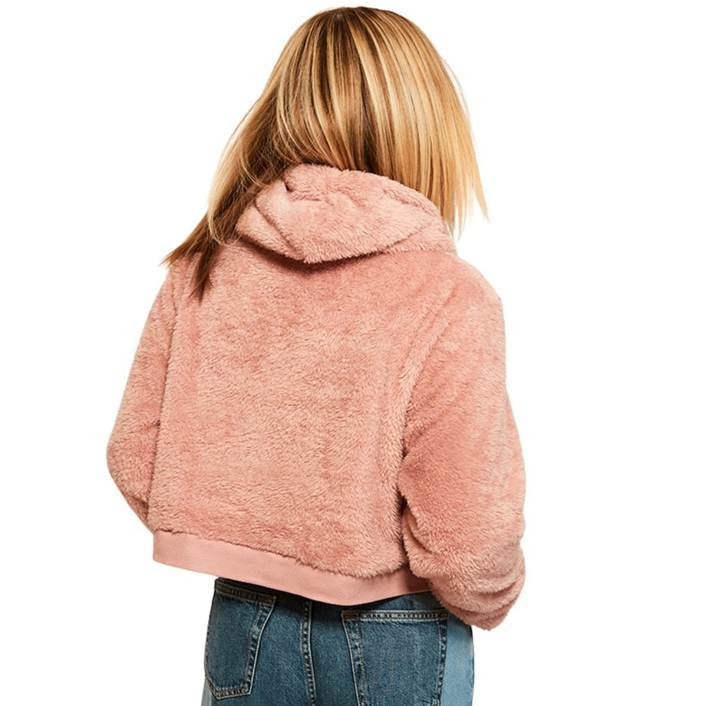 Buffalo Bills Jill Martin Women's Tonal Sherpa Cropped Hoodie Pink - NFL