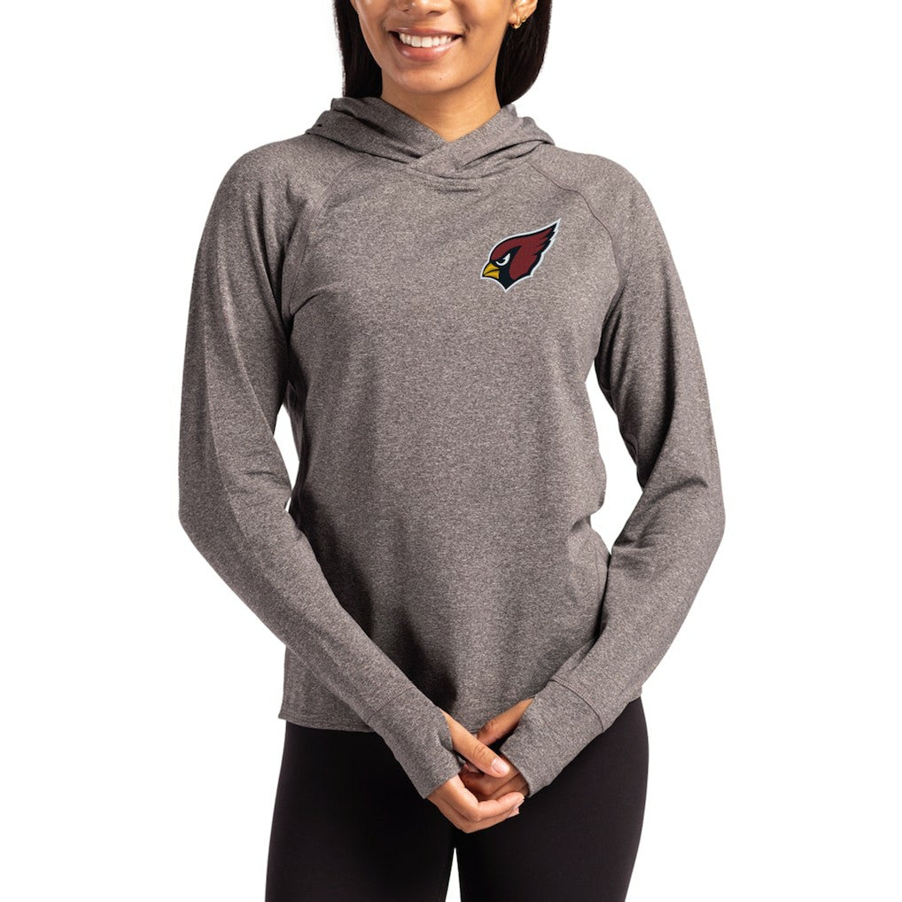 Arizona Cardinals Cutter & Buck Women's Primary Logo Adapt Knit Recycled Raglan Pullover Hoodie Heather Charcoal - NFL