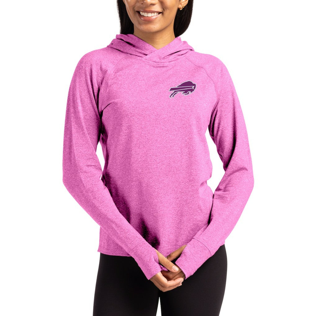 Buffalo Bills Cutter & Buck Women's Tonal Logo Adapt Knit Recycled Raglan Pullover Hoodie Pink - NFL