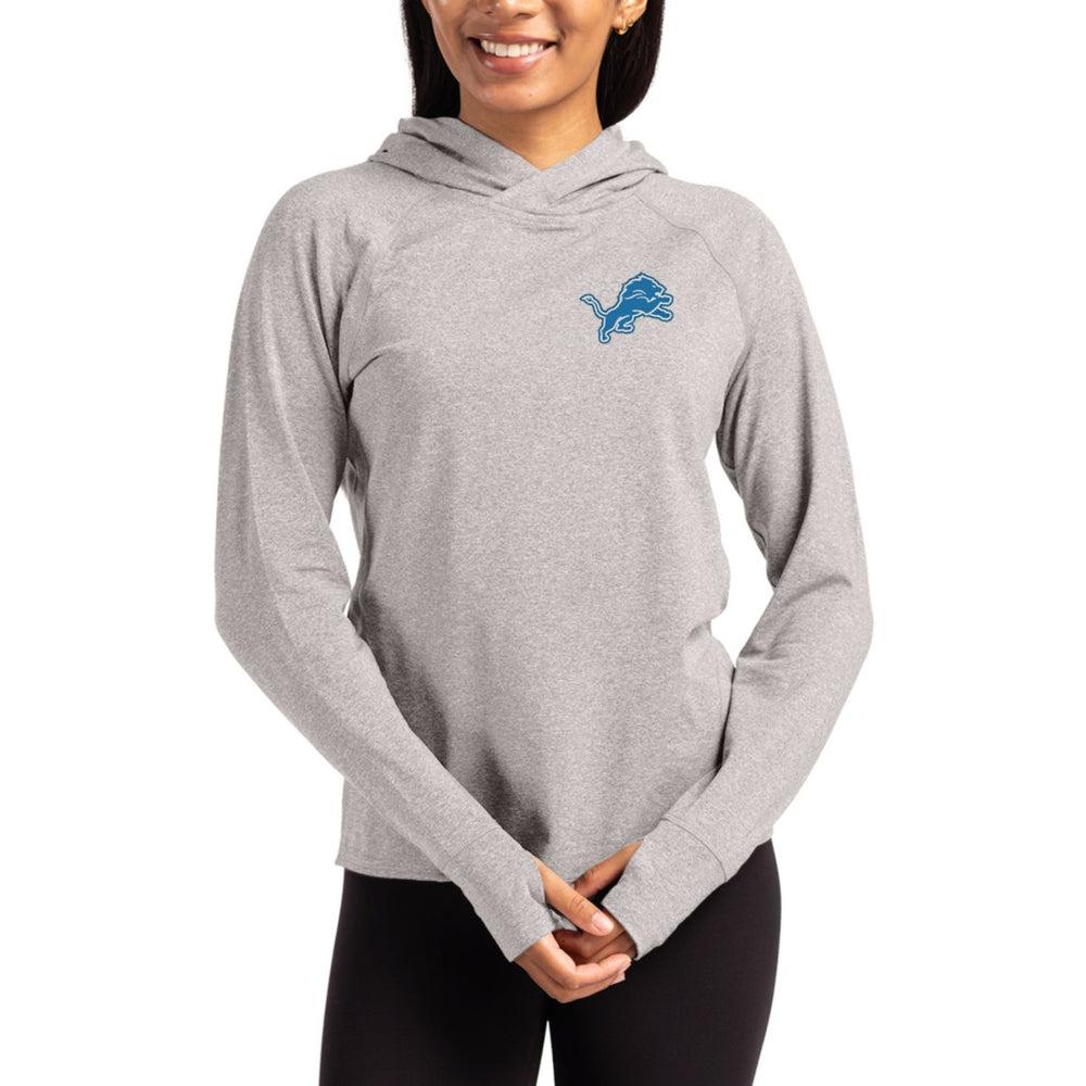 Detroit Lions Cutter & Buck Women's Primary Logo Adapt Knit Recycled Raglan Pullover Hoodie Heather Gray - NFL