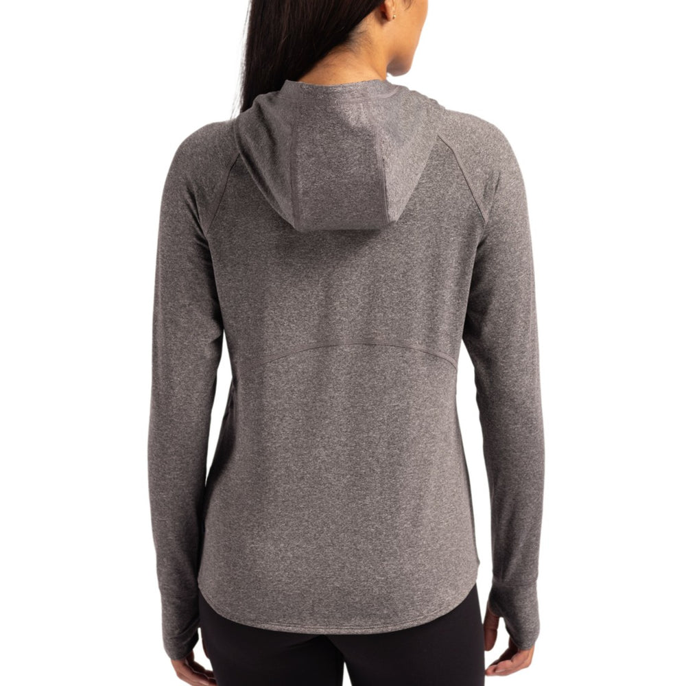 Detroit Lions Cutter & Buck Women's Throwback Logo Adapt Knit Recycled Raglan Pullover Hoodie Heather Charcoal - NFL