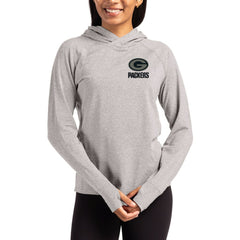 Green Bay Packers Cutter & Buck Women's Tonal Logo Adapt Knit Recycled Raglan Pullover Hoodie Heather Gray - NFL