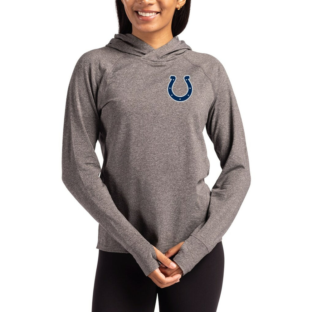 Indianapolis Colts Cutter & Buck Women's Primary Logo Adapt Knit Recycled Raglan Pullover Hoodie Heather Charcoal - NFL
