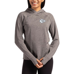 Kansas City Chiefs Cutter & Buck Women's Tonal Logo Adapt Knit Recycled Raglan Pullover Hoodie Heather Charcoal - NFL