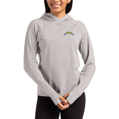 Los Angeles Chargers Cutter & Buck Women's Primary Logo Adapt Knit Recycled Raglan Pullover Hoodie Heather Gray - NFL