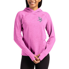 Minnesota Vikings Cutter & Buck Women's Tonal Logo Adapt Knit Recycled Raglan Pullover Hoodie Pink - NFL