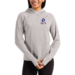 New England Patriots Cutter & Buck Women's Throwback Logo Adapt Knit Recycled Raglan Pullover Hoodie Heather Gray - NFL