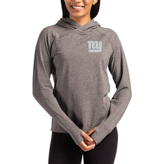 New York Giants Cutter & Buck Women's Primary Logo Adapt Knit Recycled Raglan Pullover Hoodie Heather Charcoal - NFL