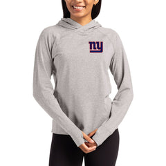 New York Giants Cutter & Buck Women's Primary Logo Adapt Knit Recycled Raglan Pullover Hoodie Heather Gray - NFL