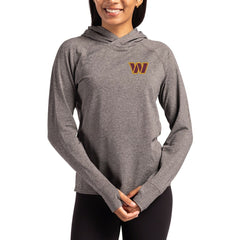 Washington Commanders Cutter & Buck Women's Primary Logo Adapt Knit Recycled Raglan Pullover Hoodie Heather Charcoal - NFL
