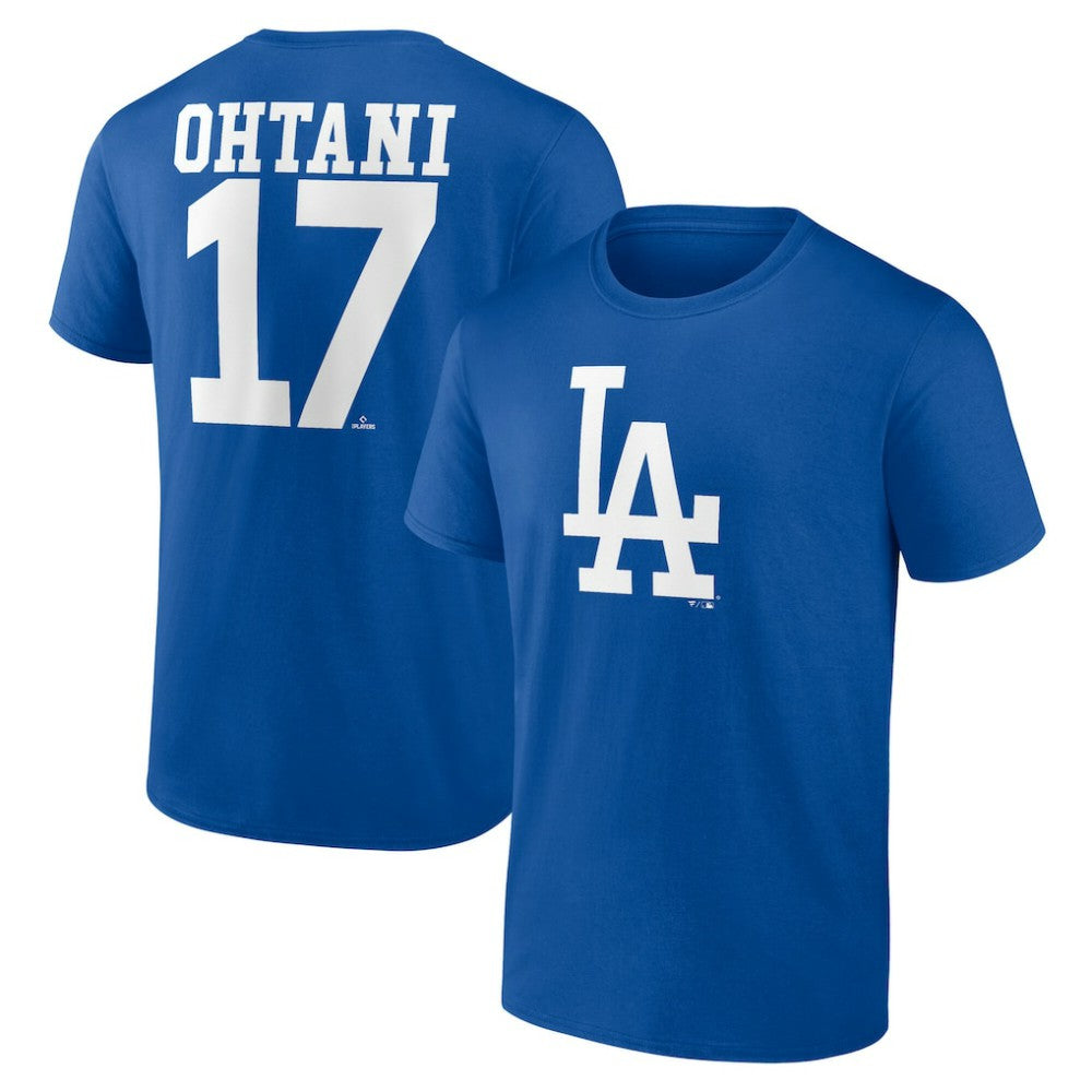 Shohei Ohtani Los Angeles Dodgers Player Name & Number T-Shirt discount